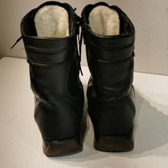 ANFIBIO Women's Brown Leather Lace up Zipper on the side Boots - Picture 6 of 10